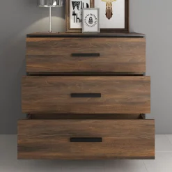 Frey - Ladekast - Donker eiken/zwart - 91x40x95 cm