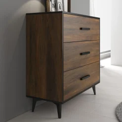 Frey - Ladekast - Donker eiken/zwart - 91x40x95 cm