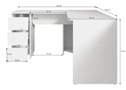 Fuenta - Bureau - Wit - 142x142 cm