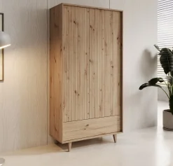 Fuzeta - Kledingkast 2-deurs - Eiken - 92x40x180 cm