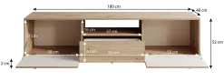 Fuzeta - TV-Meubel - Eiken - 180 cm