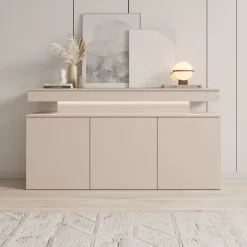 Galan - Dressoir met LED - Beige - 160x39x83 cm