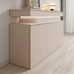 Galan - Dressoir met LED - Beige - 160x39x83 cm