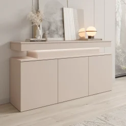 Galan - Dressoir met LED - Beige - 160x39x83 cm