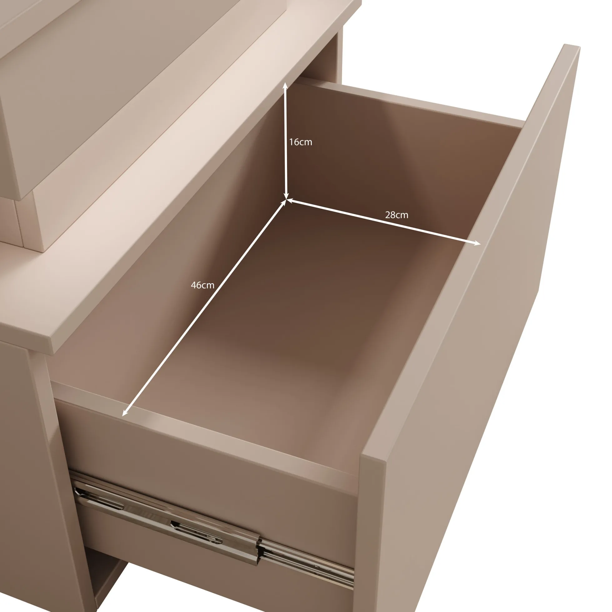 Galan - Nachtkastje - Beige - 55x39x51 cm