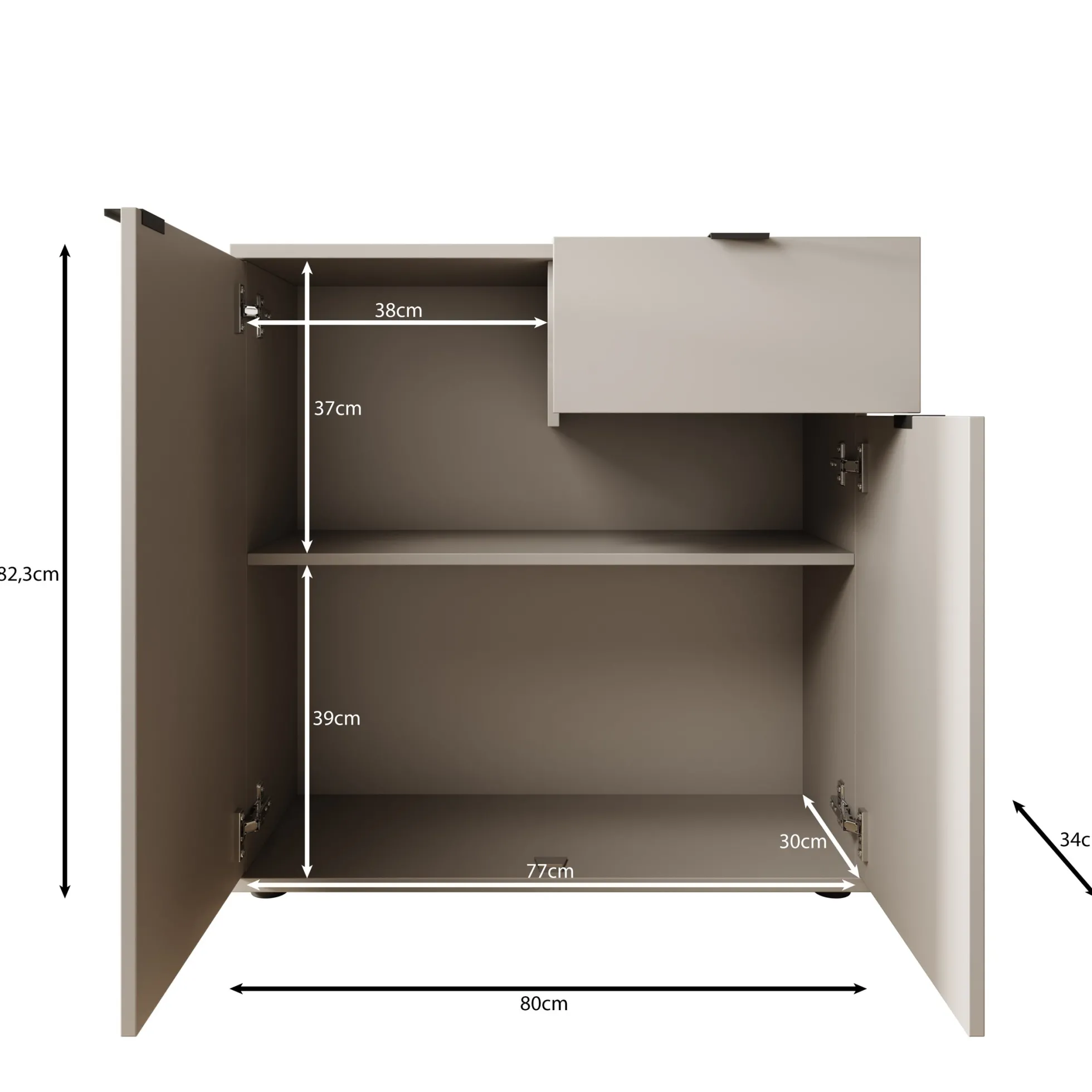 Galeno 2 - Dressoir - Groen - 80x34x82 cm