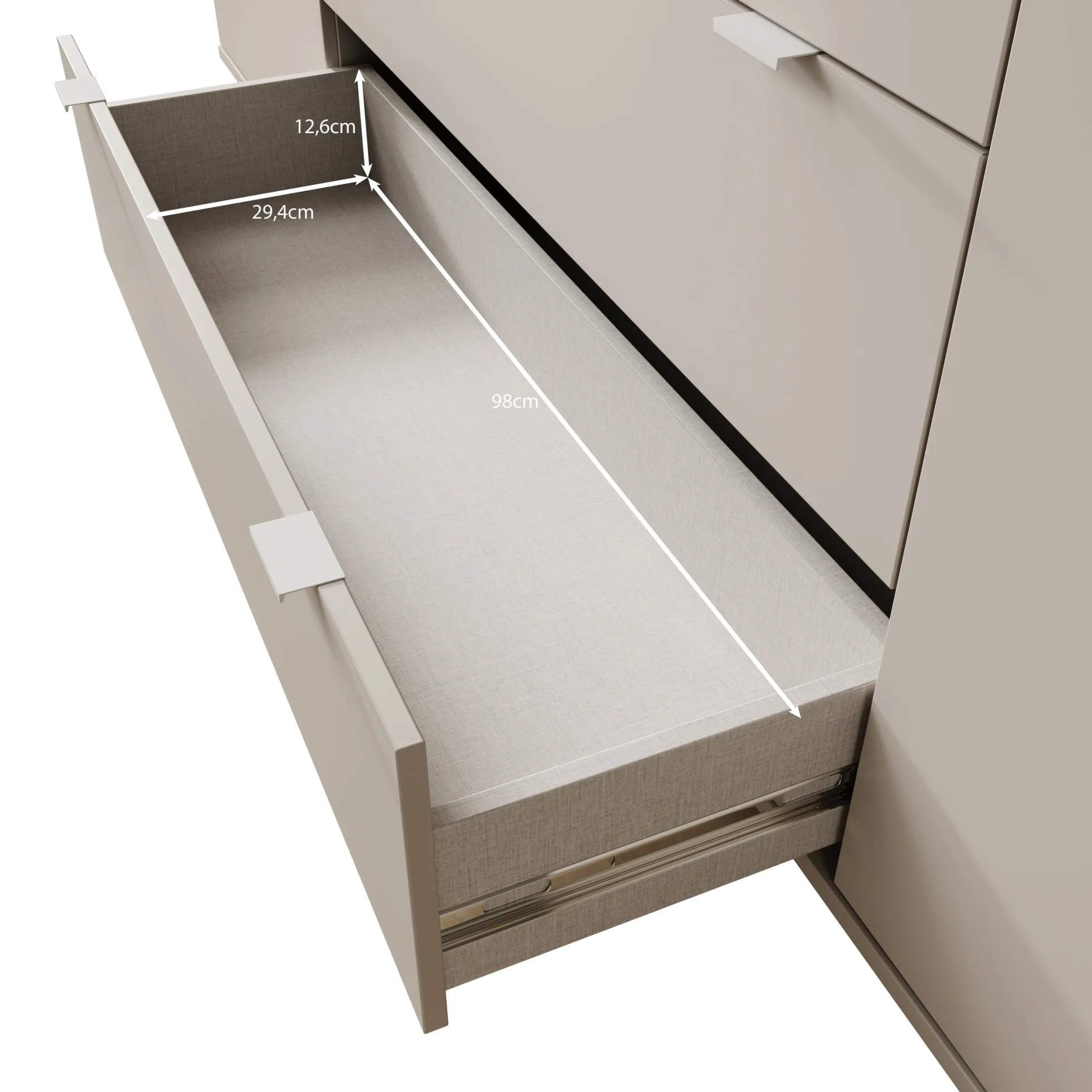 Galeno - Dressoir - Beige - 225x41x86 cm