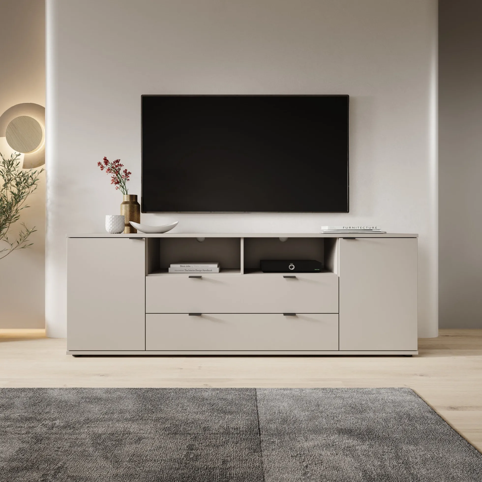 Galeno - TV-Meubel - Beige - 180x41x63 cm