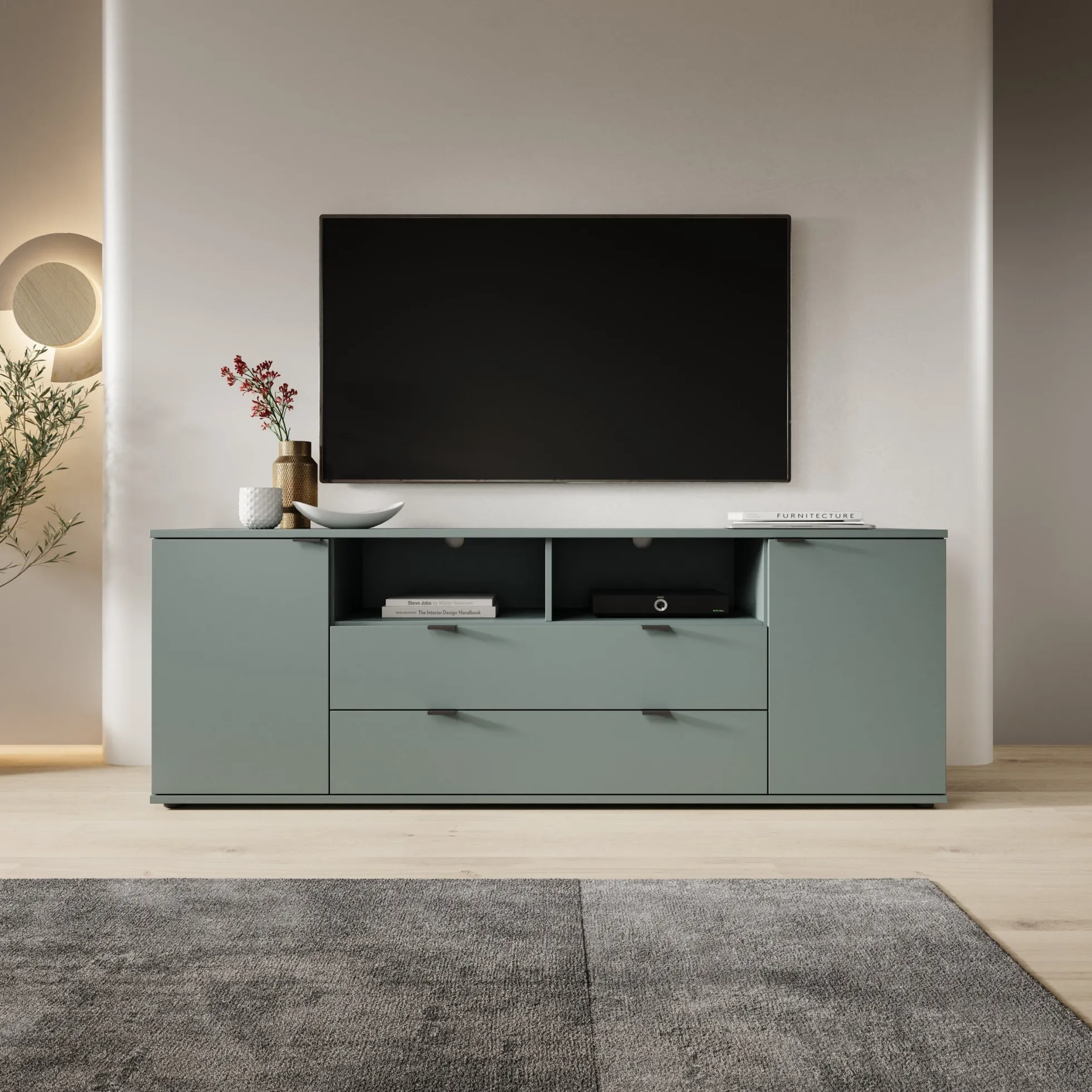 Galeno - TV-Meubel - Groen - 180x41x63 cm
