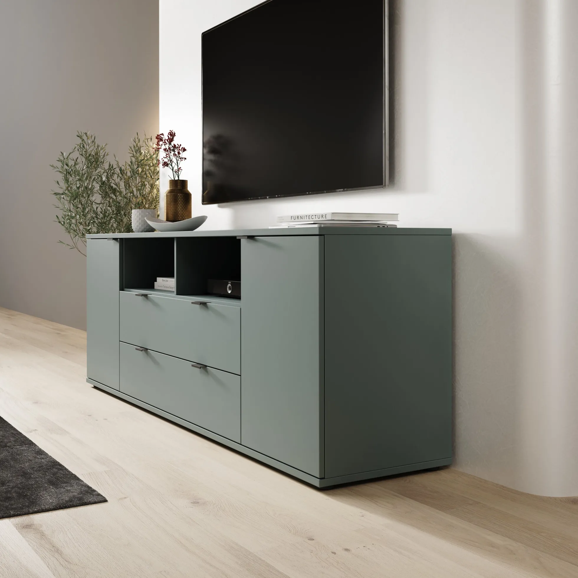 Galeno - TV-Meubel - Groen - 180x41x63 cm