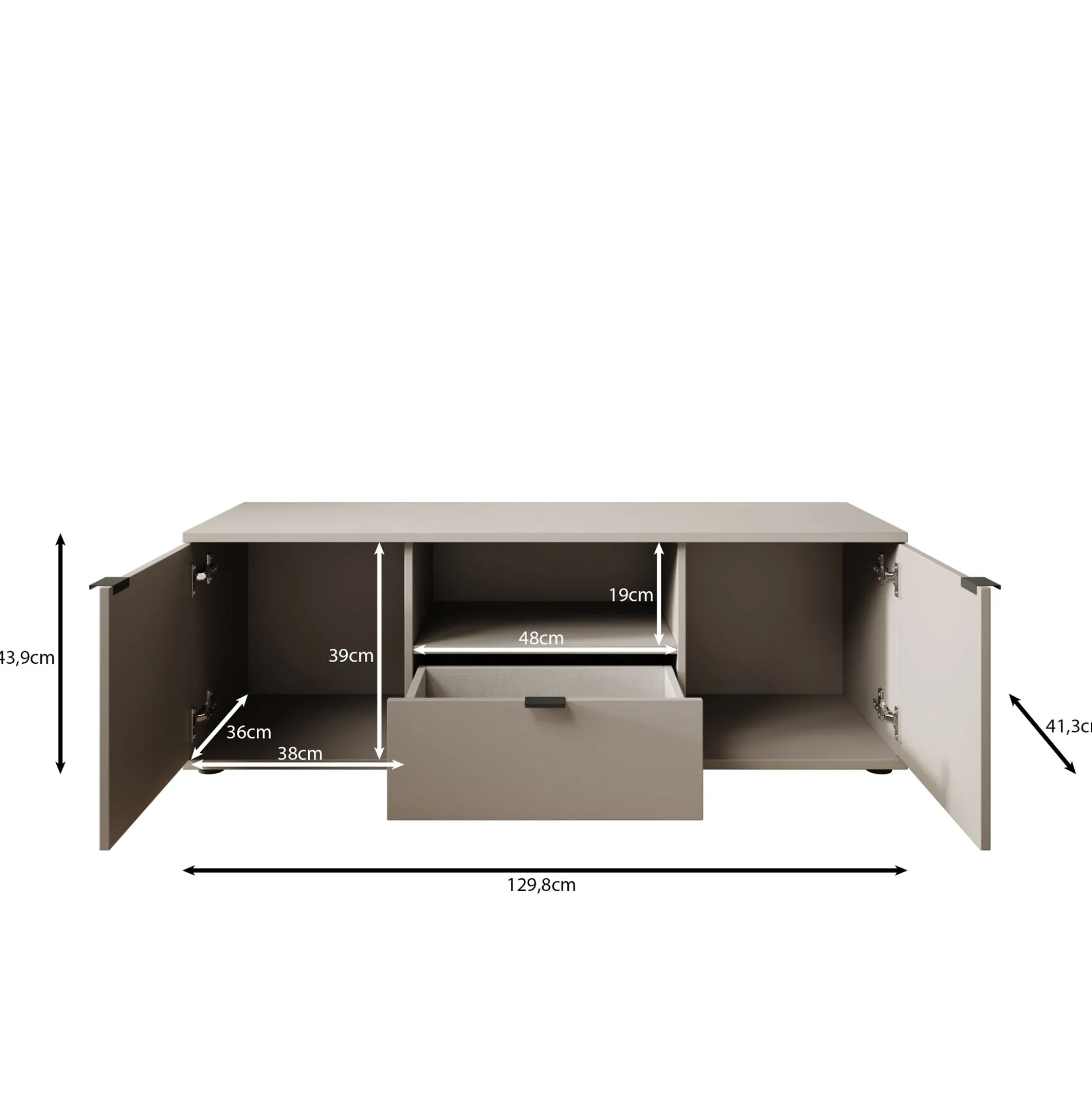 Galeno - TV-Meubel - Groen - 130x41x44 cm