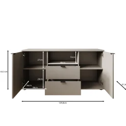 Galeno - TV-Meubel - Lichtgrijs - 130x41x63 cm