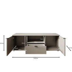 Galeno - TV-Meubel - Lichtgrijs - 130x41x44 cm