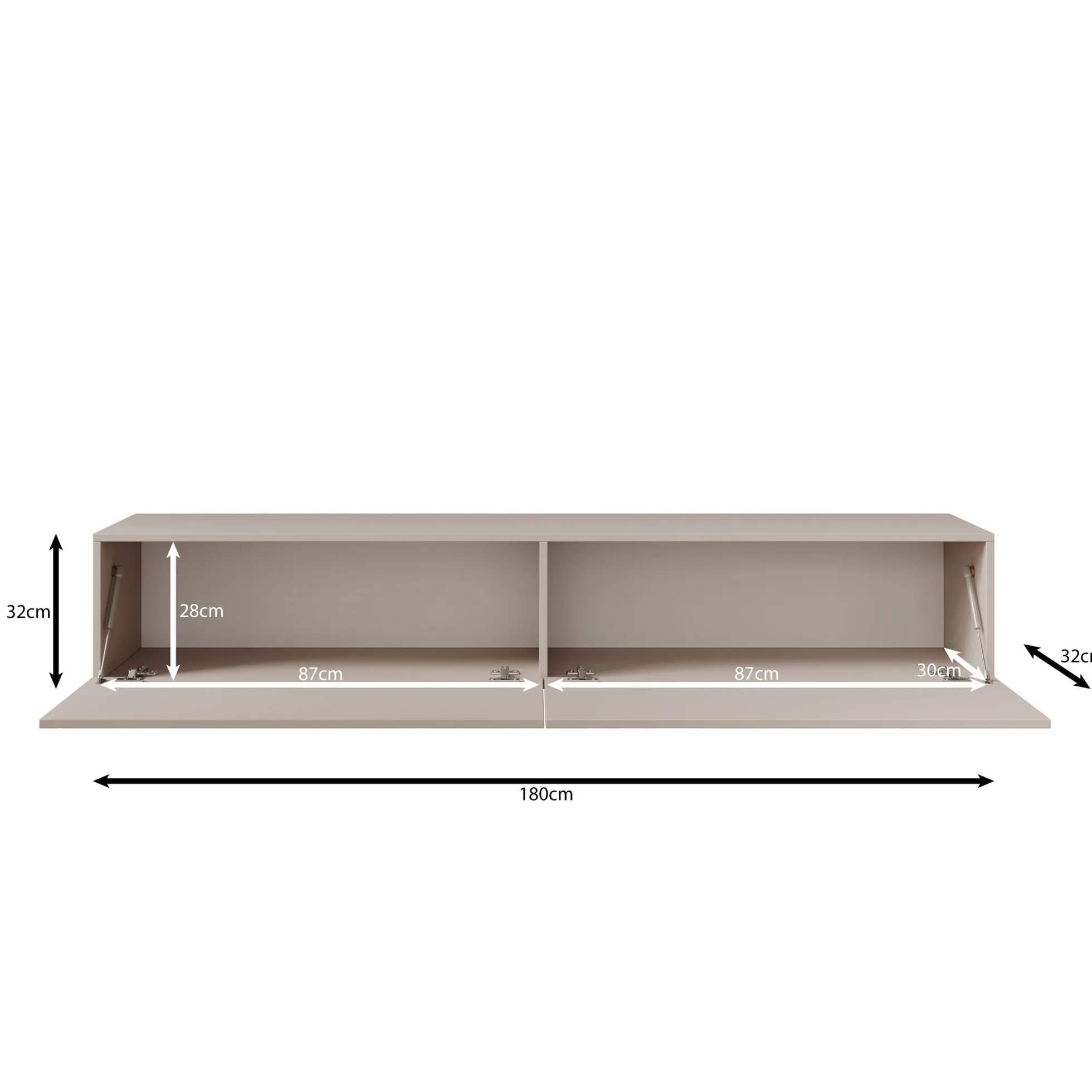 Gelvio - TV-Meubel - Beige - 180x32x32 cm