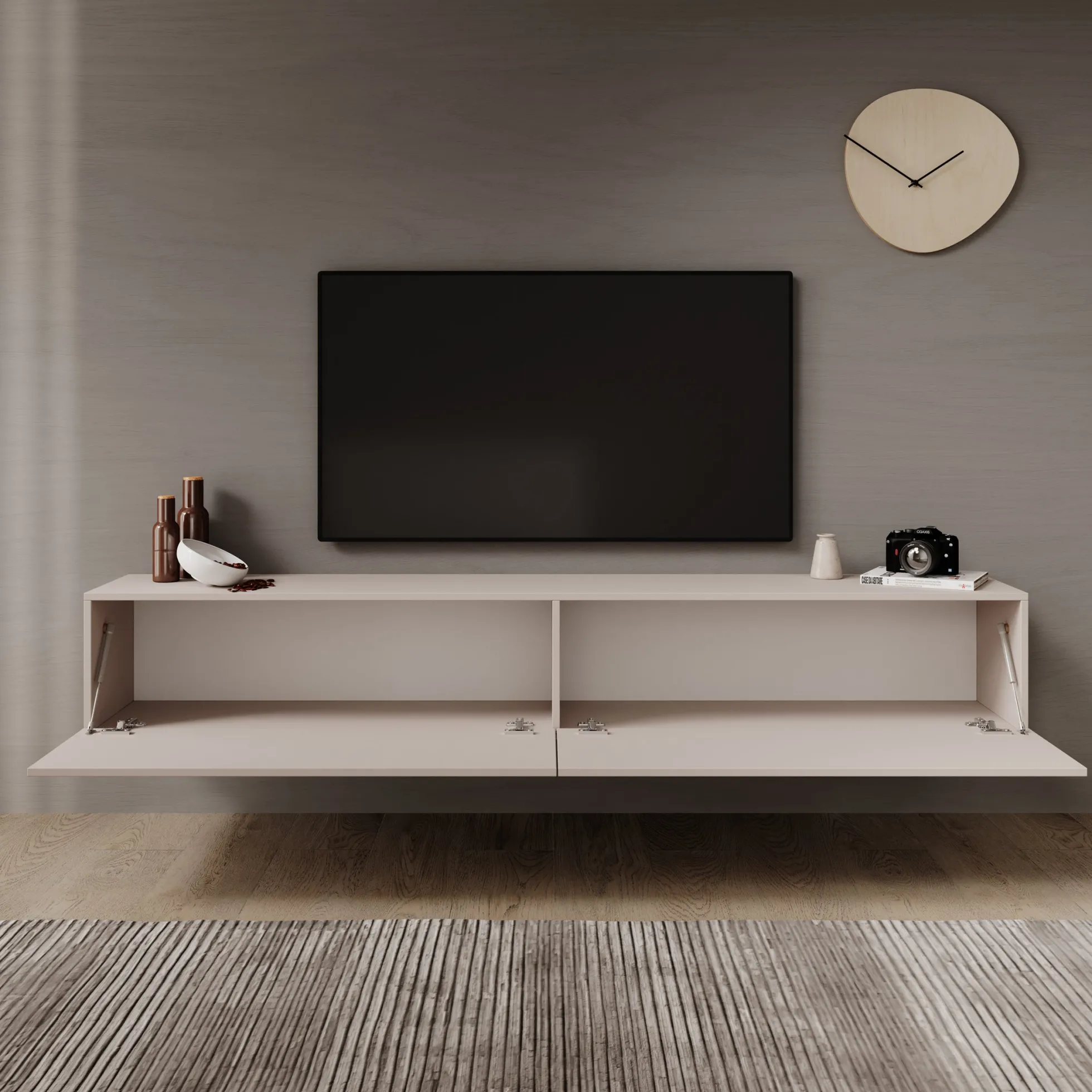 Gelvio - TV-Meubel - Beige - 200x32x32 cm