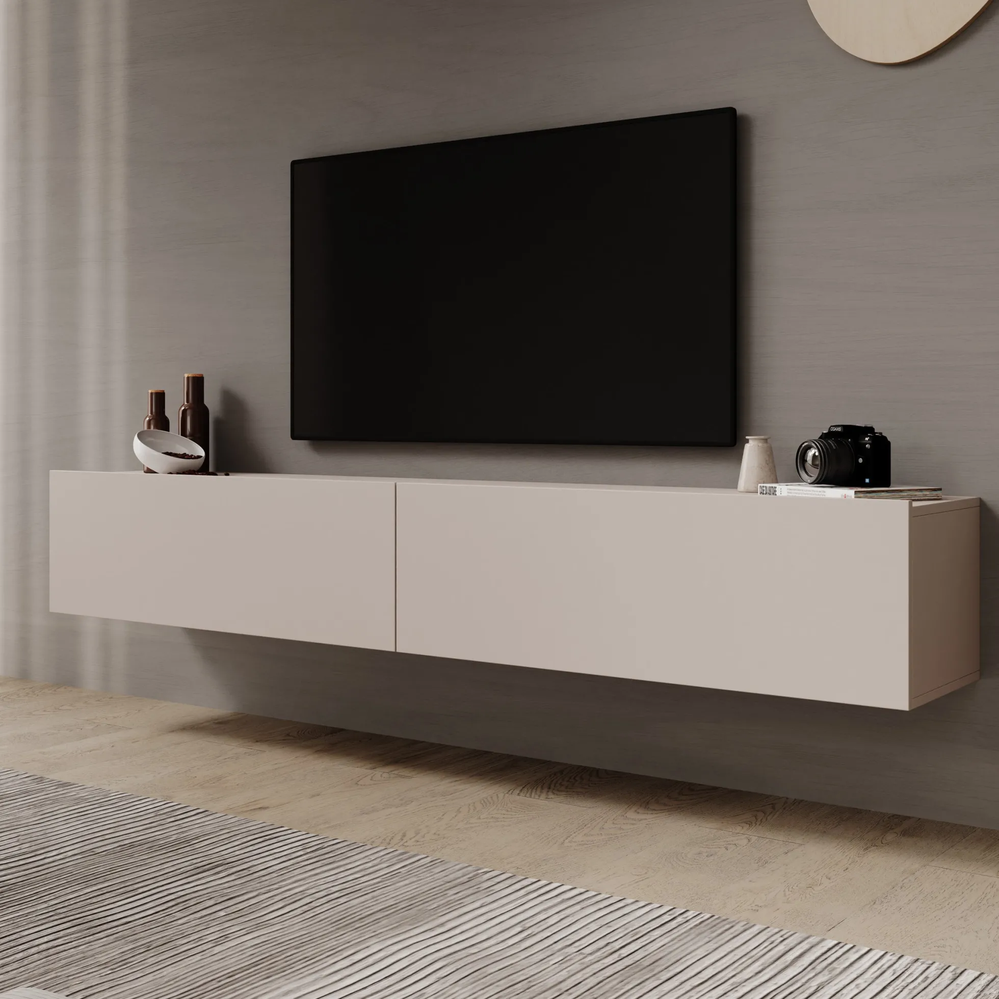 Gelvio - TV-Meubel - Beige - 200x32x32 cm