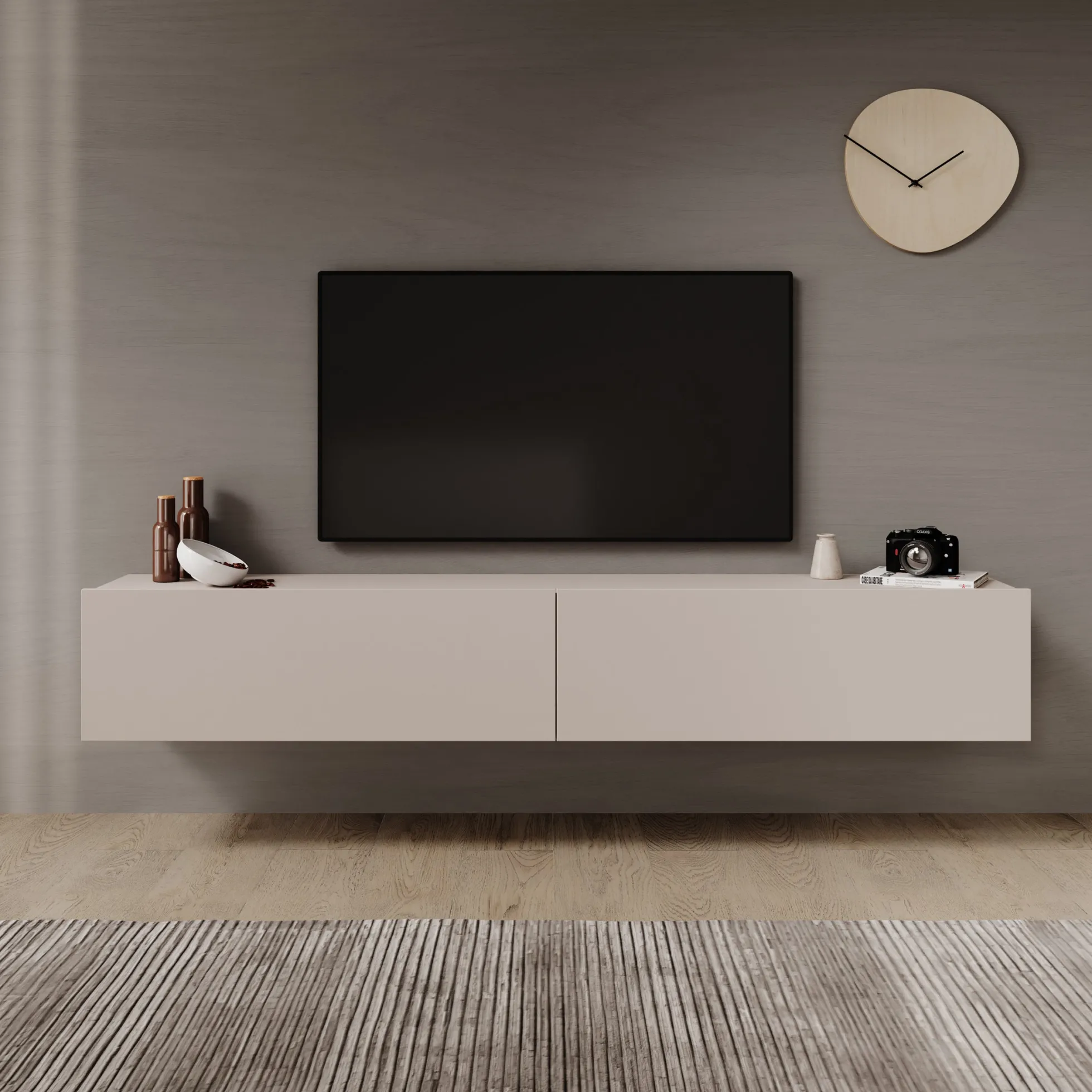 Gelvio - TV-Meubel - Beige - 200x32x32 cm