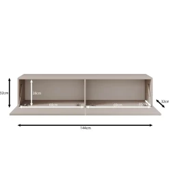 Gelvio - TV-Meubel met LED - Beige - 144x32x32 cm