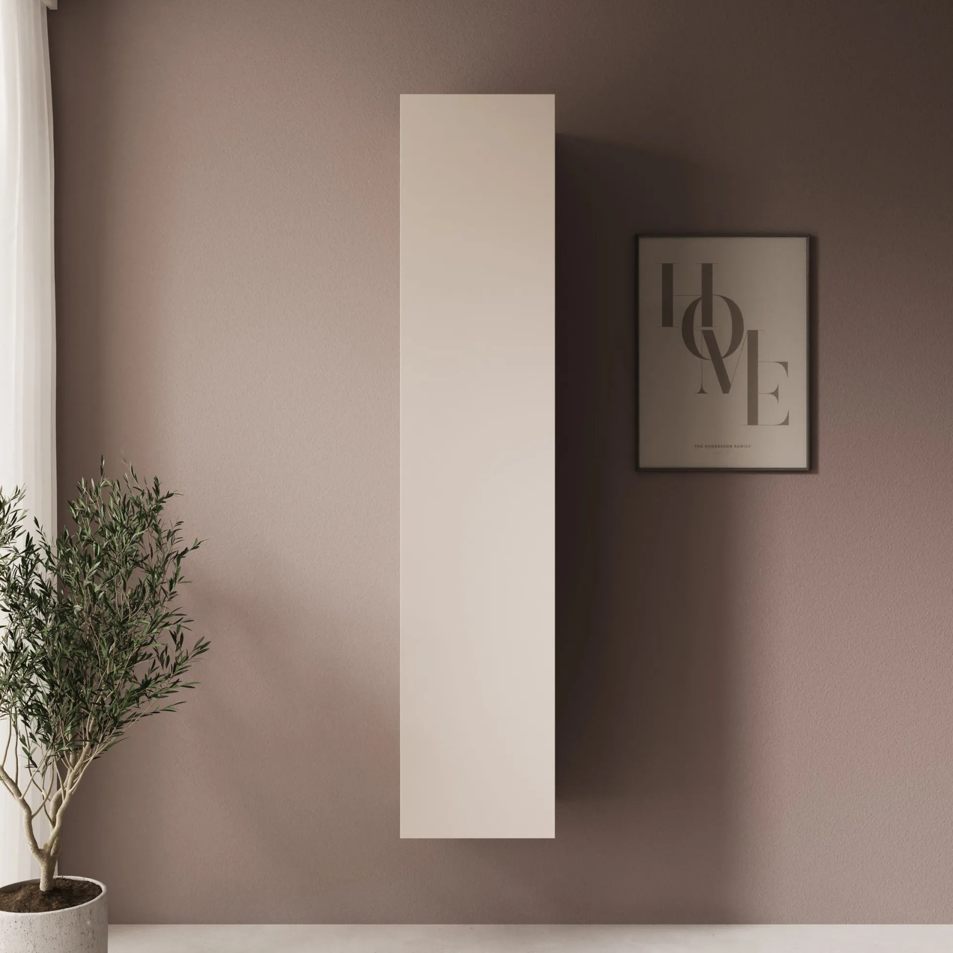 Gelvio - Vitrinekast - Beige - 35x32x168 cm