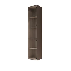 Gelvio - Vitrinekast met glas - Beige - 35x32x168 cm