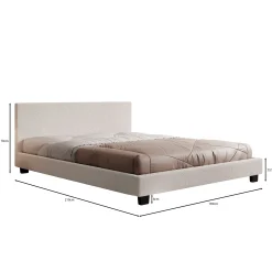 George - Tweepersoonsbed - Teddystof Wit - 180x200x78 cm