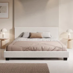 George - Tweepersoonsbed - Teddystof Wit - 180x200x78 cm