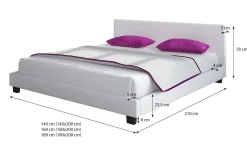 George - Tweepersoonsbed - Stof grijs - 160x200 cm