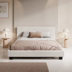 George - Tweepersoonsbed - Teddystof Wit - 140x200x78 cm
