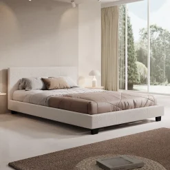 George - Tweepersoonsbed - Teddystof Wit - 140x200x78 cm