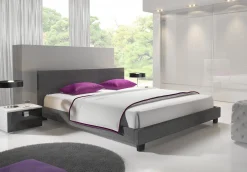 George - Tweepersoonsbed - Stof grijs - 140x200 cm