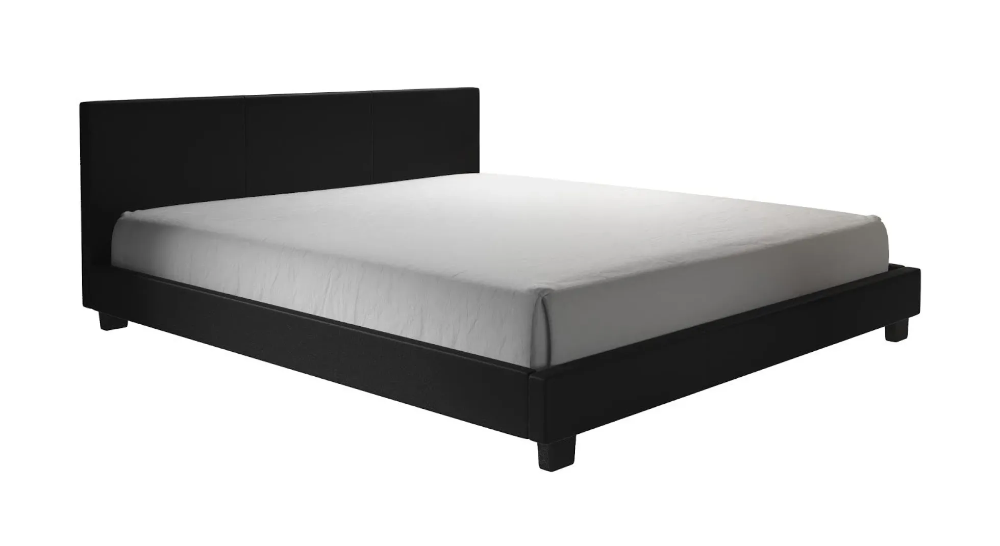 George - Tweepersoonsbed - Kunstleer zwart - 160x200 cm