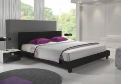 George - Tweepersoonsbed - Kunstleer zwart - 160x200 cm