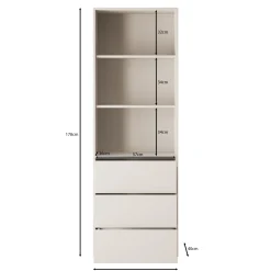Gideon - Boekenkast - Beige - 60x40x178 cm