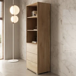 Gideon - Boekenkast - Eikenpatroon - 60x40x178 cm