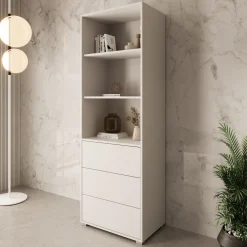 Gideon - Boekenkast - Wit - 60x40x178 cm