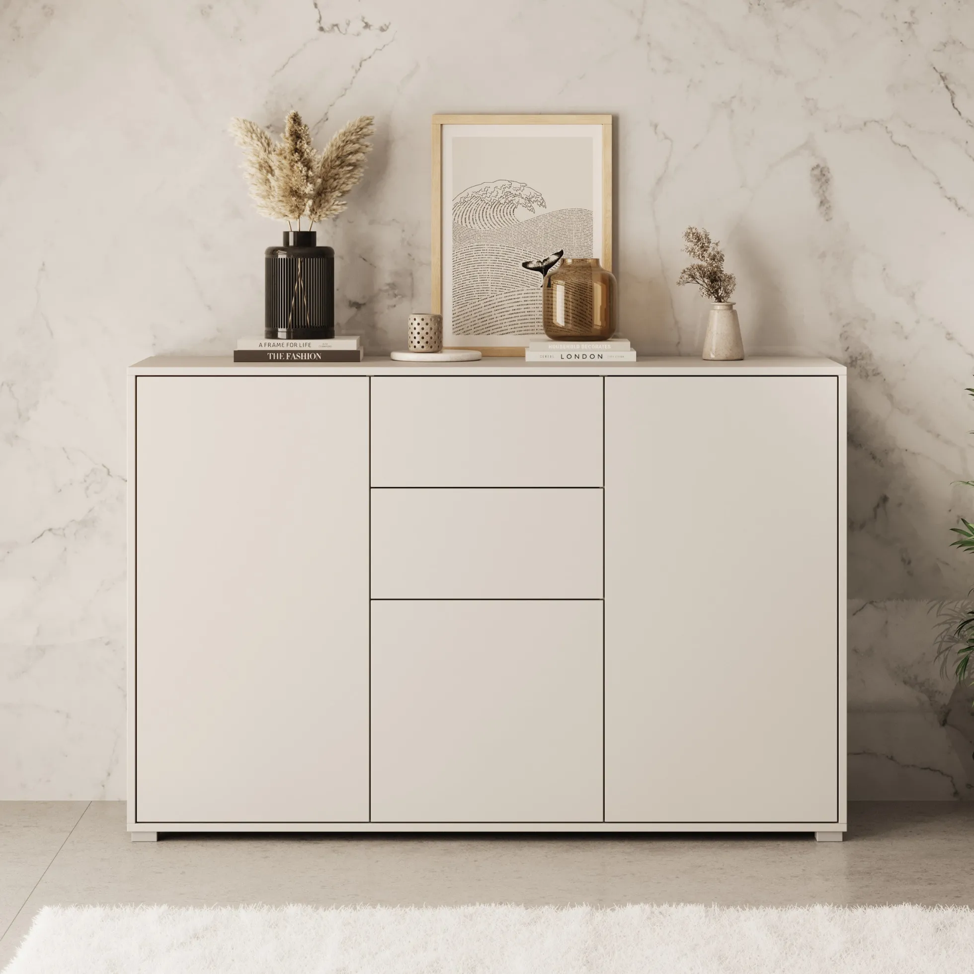 Gideon - Dressoir - Beige - 141x41x93 cm
