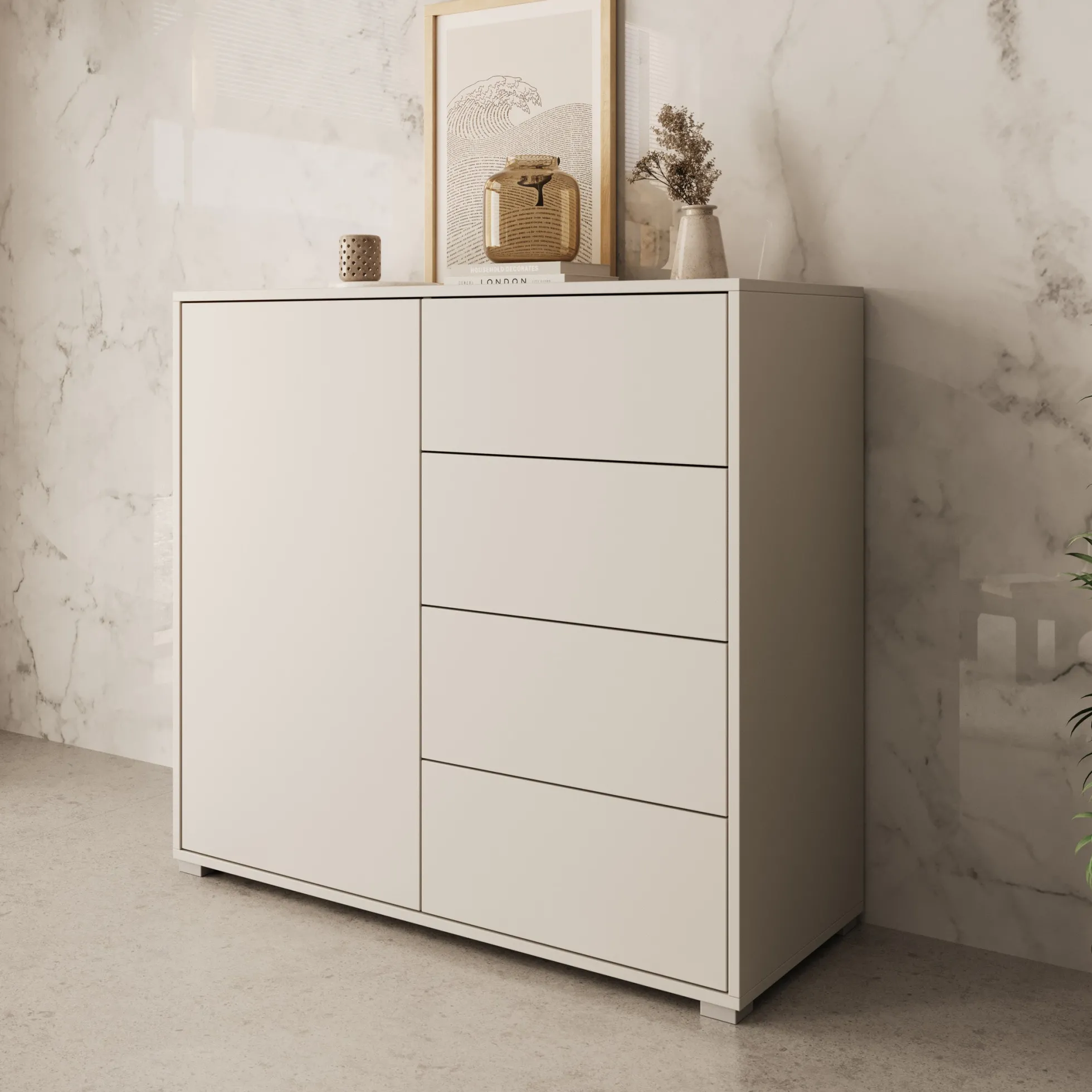 Gideon - Dressoir - Beige - 100x41x93 cm