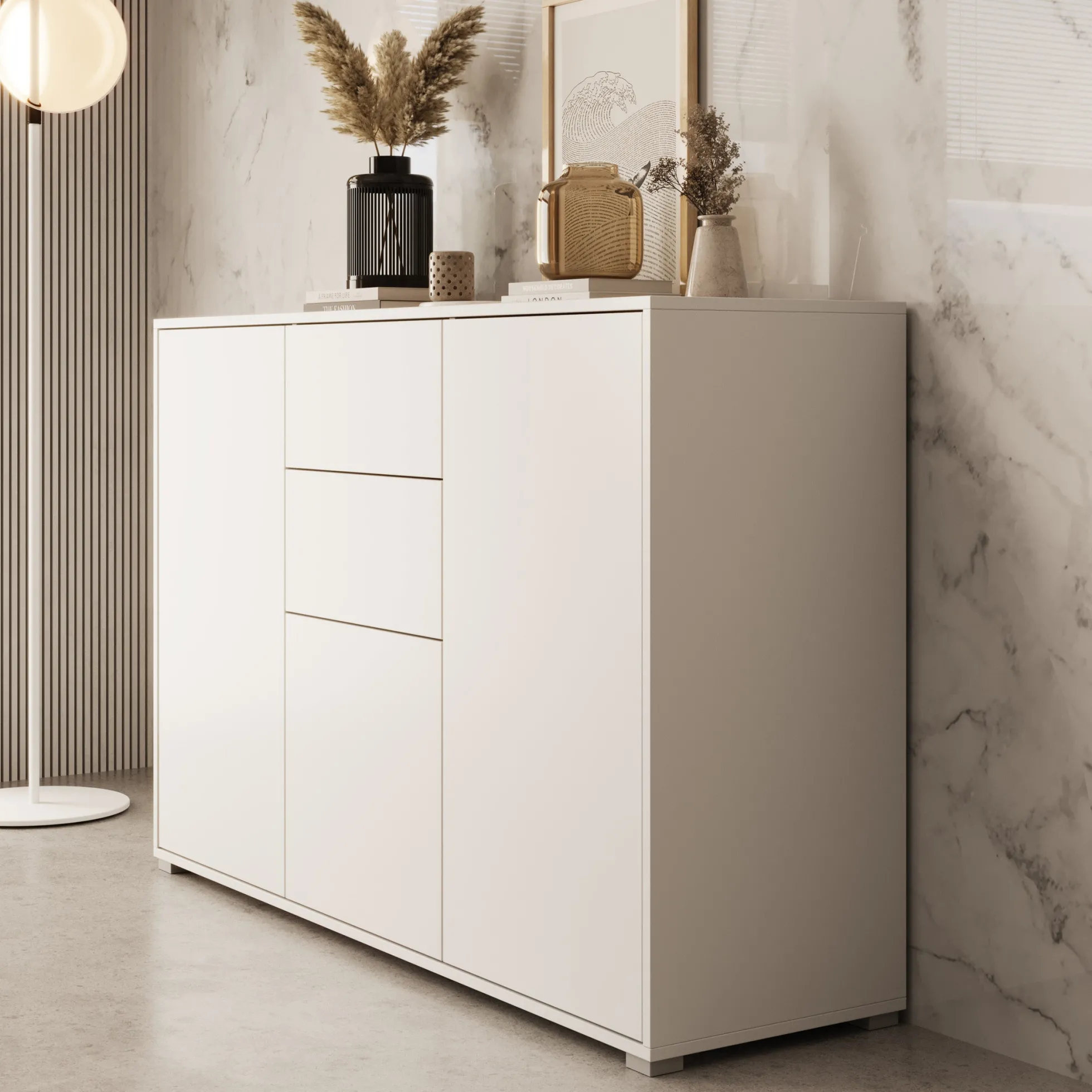 Gideon - Dressoir - Wit - 141x41x93 cm