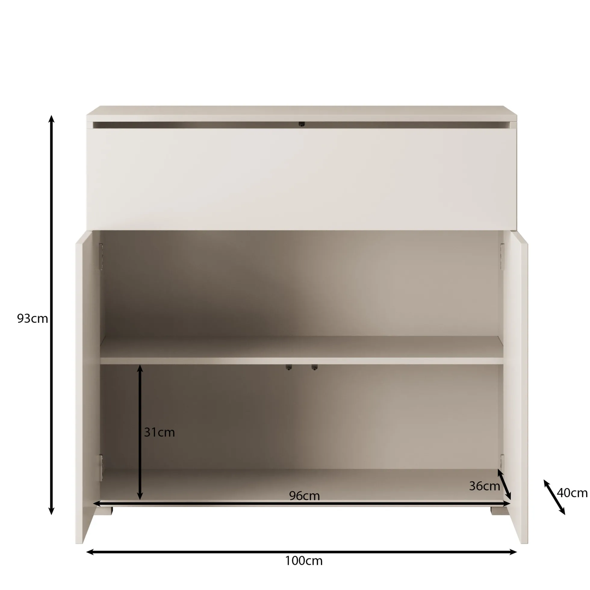 Gideon - Dressoir - Wit - 100x40x93 cm
