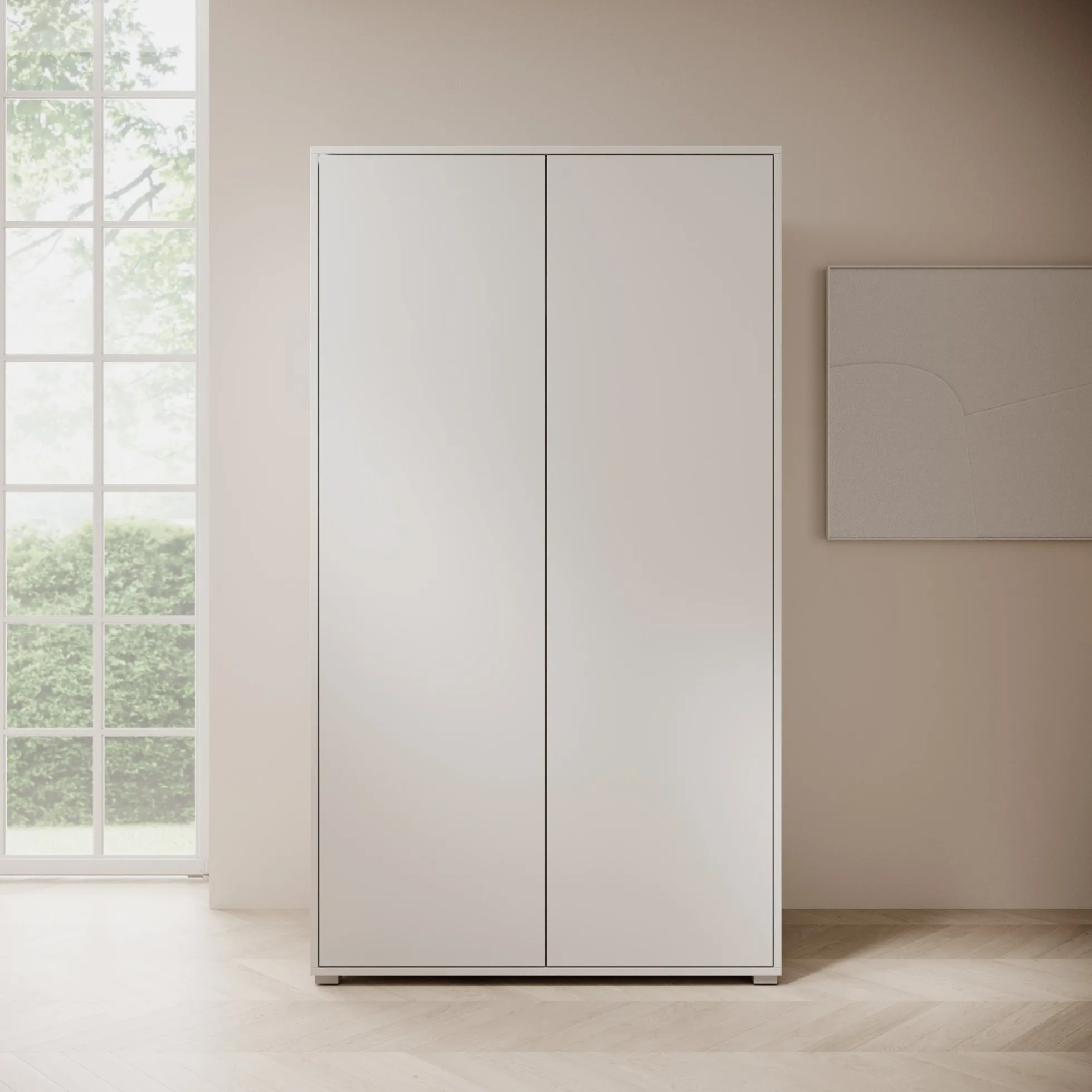 Gideon - Kledingkast 2-deurs - Wit - 100x59x178 cm