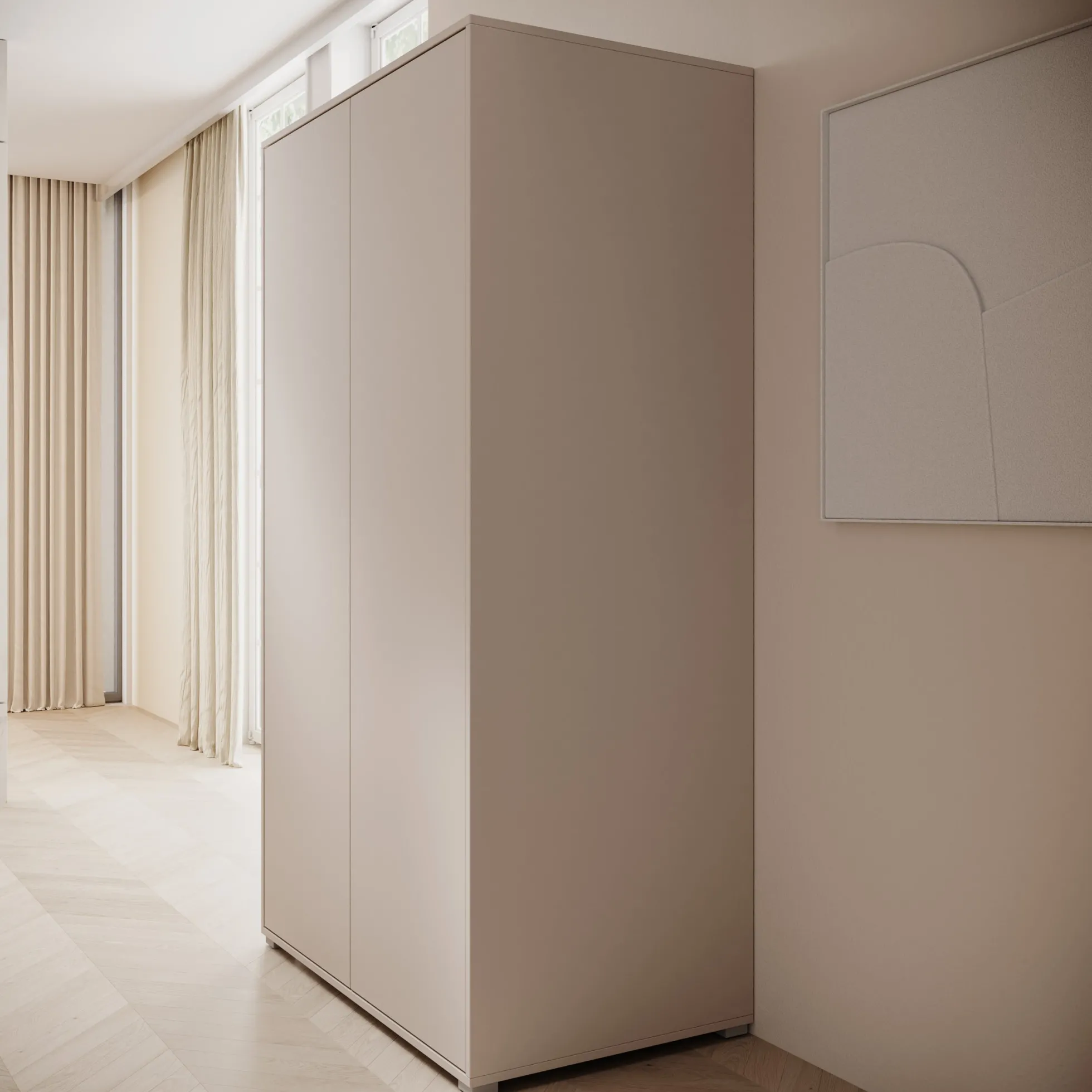 Gideon - Kledingkast 2-deurs - Beige - 100x59x178 cm