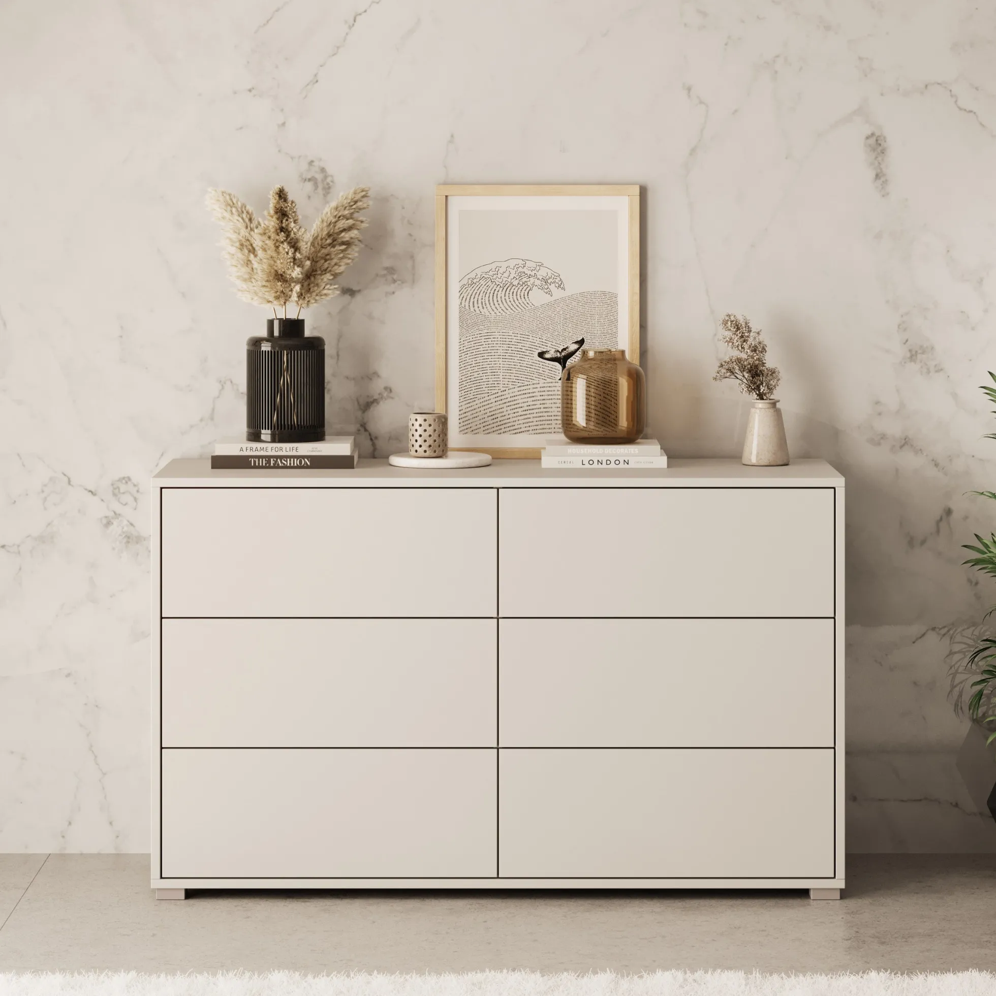 Gideon - Ladekast - Beige - 120x41x73 cm