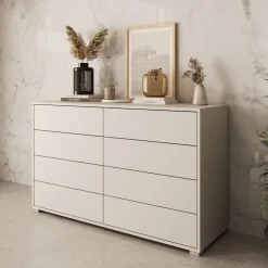 Gideon - Ladekast 8 lades - Beige - 120x41x93 cm