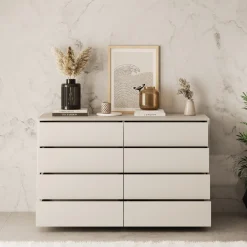 Gideon - Ladekast 8 lades - Beige - 120x41x93 cm