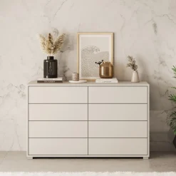 Gideon - Ladekast 8 lades - Beige - 120x41x93 cm