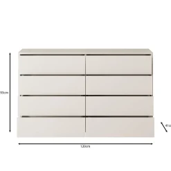 Gideon - Ladekast 8 lades - Beige - 120x41x93 cm