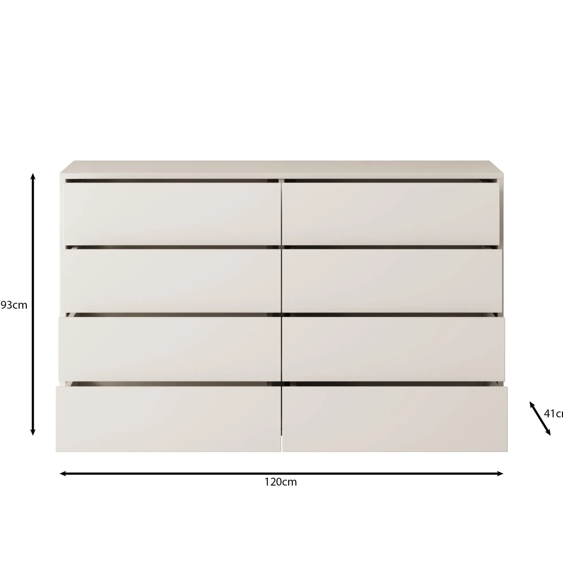 Gideon - Ladekast 8 lades - Beige - 120x41x93 cm