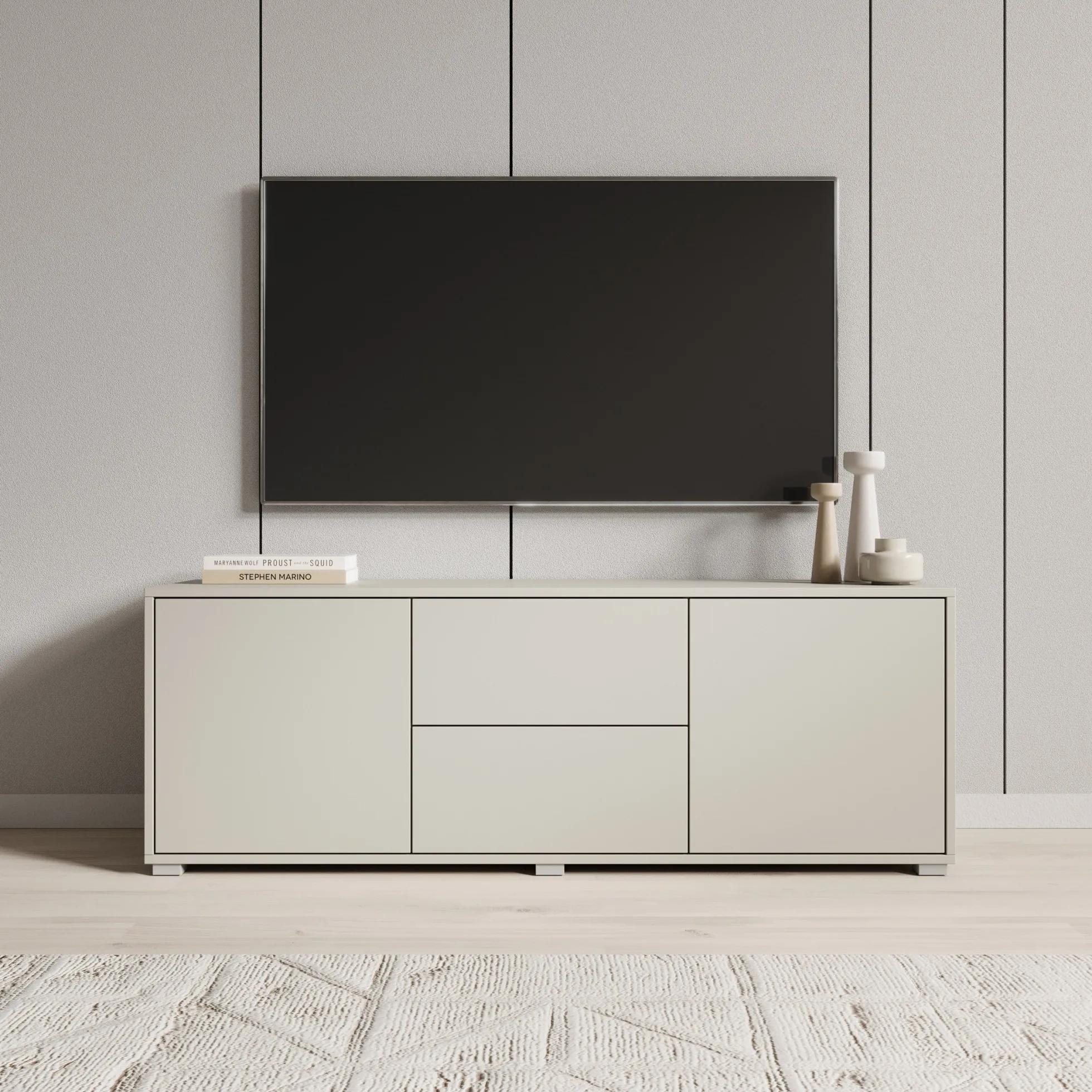 Gideon - TV-Meubel - Beige - 141x41x50 cm