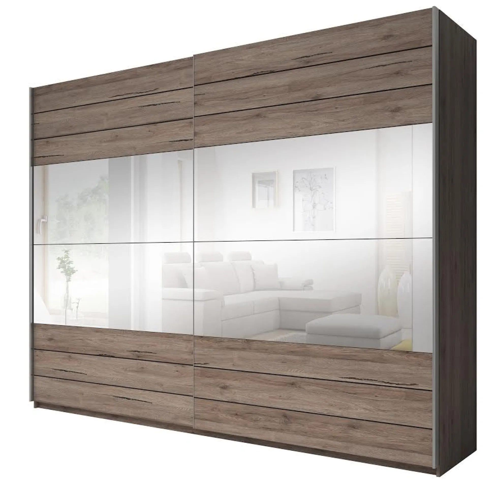 Gina - Kledingkast met schuifdeuren - Eiken - 270x61x210 cm