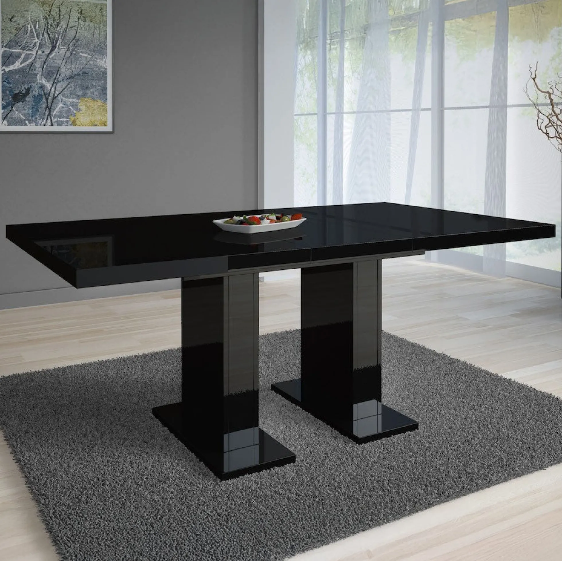 Glamour - Eetkamertafel - Zwart - 120x80x76 cm